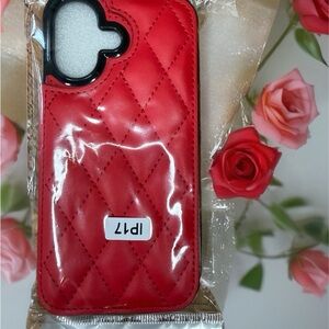 Red Quilted Phone Case -  IPhone 17